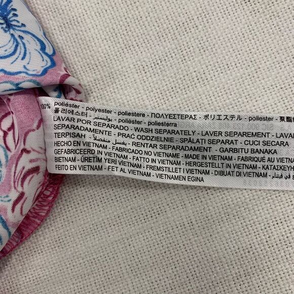 ZARA Sz M floral pink satin button blouse shirt like new - Picture 9 of 9